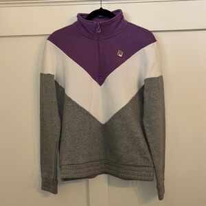 Fila Women's Purple, White, and Gray Turtleneck Sweater
